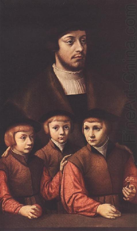 BRUYN, Barthel Portrait of a Man with Three Sons china oil painting image